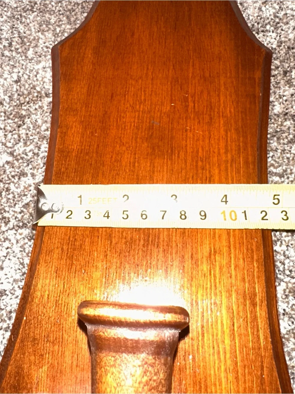 Vtg wood candle sconce with curved edge